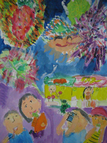 第12回絵画コンクール表彰作品 小学生の部 ふくろい遠州の花火 公式 静岡県袋井市